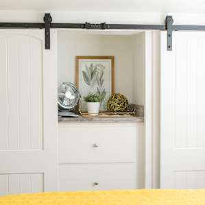 Closet space in downstairs bedroom!