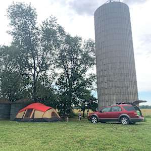 Beside the silo at Jako Farm