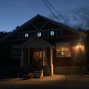 The Hub at night