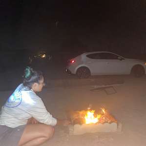 Making some s’mores before bed