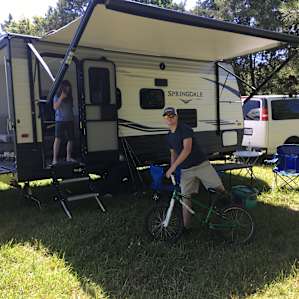 Setting up camp.
