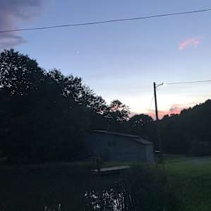 Gorgeous sunset sky by the pond