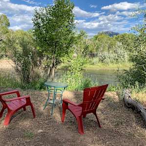 The site had plenty of chairs to enjoy the river and the fire pit and a picnic table for meals.