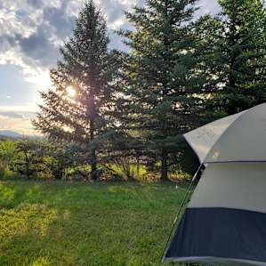 Tent site view in the morning.