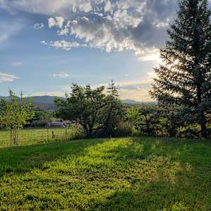 Tent site view in the morning.