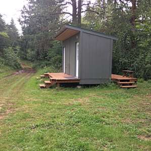 One indoor shower and one outdoor shower.