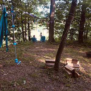 Nice big area to spread out with a play line for the kids