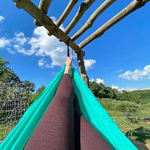 Relaxing in the hammocks is a must