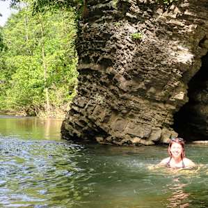 A little cave in the rock walls