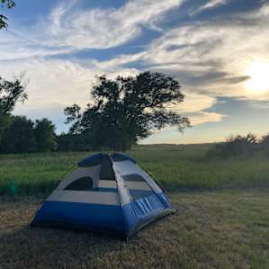 Camp site with an amazing sunset.