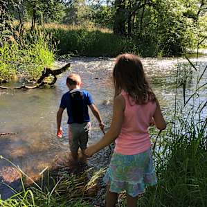 Shallow water makes this an excellent place for young kids to safely play and explore