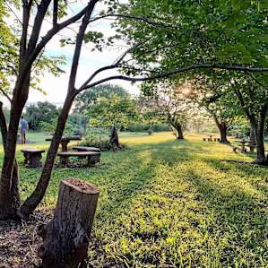 Campgrounds at sunset. Lots of space!
