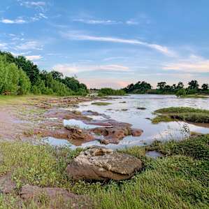 The river is a very short (but steep) walk from the campground. We recommend bringing shoes with good traction!