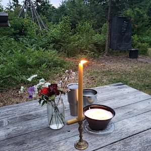 Flowers from Marielena's flower fields with some of my own candles.