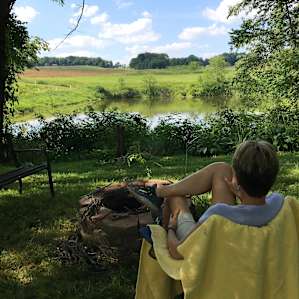 Enjoying the peaceful scenery