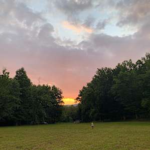 Sunset from the pasture, facing the campsite