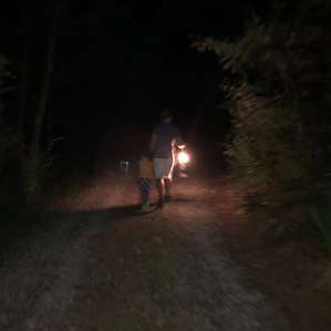 Walking back to our site from the bathroom! Easy short walk.