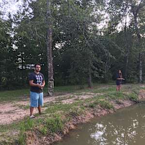 Kids loved fishing from the pond that was about 20 steps from Dolly's porch.