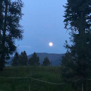 The full moon from the east view from our camp site