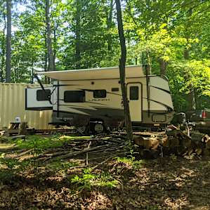Mountain and river campsite