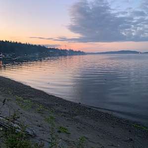 The Sound is a short walk down curley creek with a beautiful public-access beach.