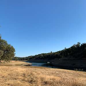 A view approaching the lake from the camp site