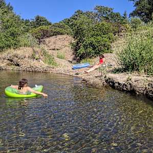 from other side of creek, looking back on private beach