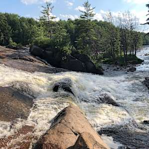 one of two waterfalls just downriver. excellent swimming hole at the bottom.