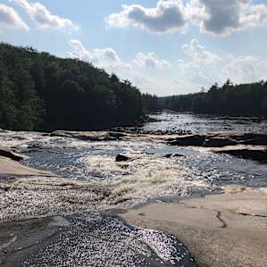 a view downriver from the falls. plenty of trails going further east to explore the area.