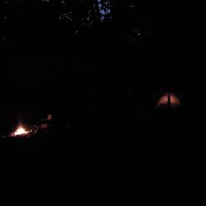 Fire piyon left , our tent light up on right