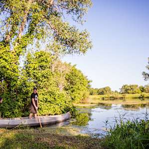 Spending some time out on the lake in one of the two canoes is highly recommended!