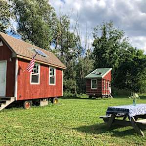 Hay Wagon Tiny Houses on Farm