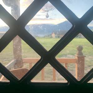 Great view from inside the Gnome Home