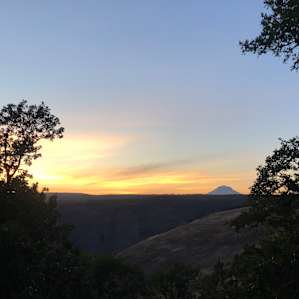 Tent platform overlooking Mt Adams