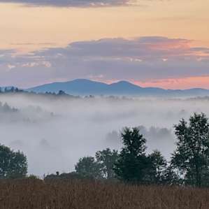 5am sunrise in July. View from the tent.