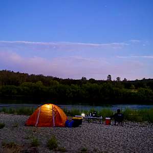 Camping in the beach area