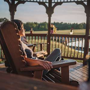 Enjoying the sunset on the gazebo deck