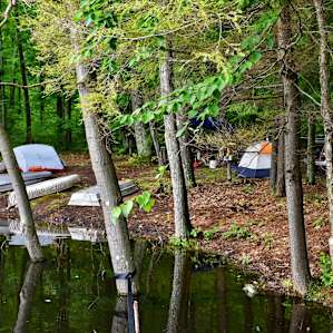 View of the campsite from the dock
