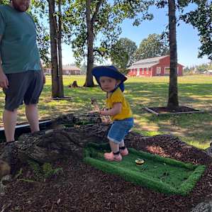 Mini golf holes on the farm we’re a big hit with our little one.