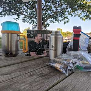 Morning coffee with B-Robs.