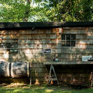 Outdoor food prep area