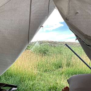 Entrance to cowboy wall tent
