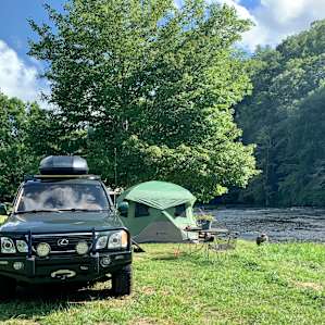 On the NEW RIVER next to Zaloo's!