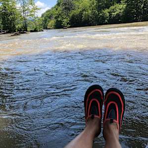 Relaxing by the river.