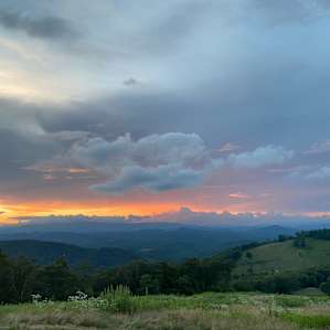 Sunset from site#1 looking towards Grayson Highlands and Mt Rogers, Virginia