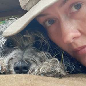 Me and my camping partner enjoying some down time.