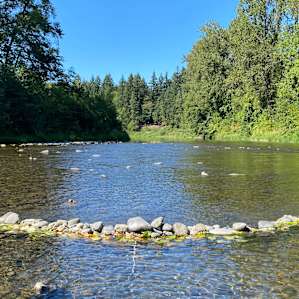 Pretty shallow this time of year, and super slippery rocks. Warm water and the swimming hole is up to the right.