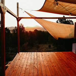 yoga platform at sunrise