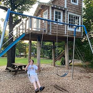 Swings next to the tree house