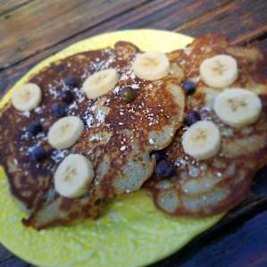 Banana blueberry pancakes Yum